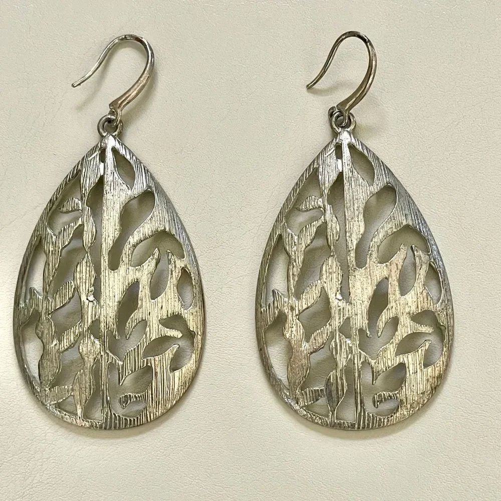 Large teardrop dangle earrings